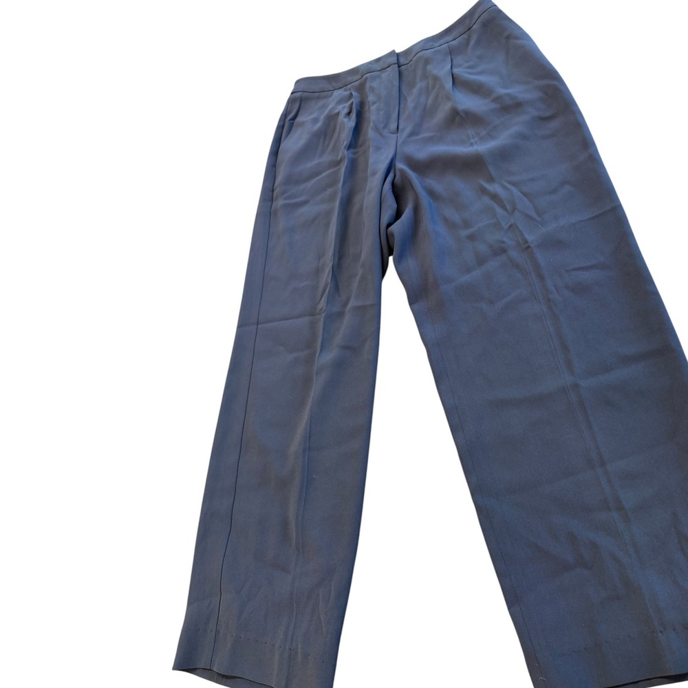TALBOTS Petite Navy Wide Leg Pleated High Rise Dress Pants SZ 8 Trousers Office‎